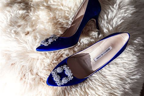 Manolo Blahnik Hangisi Pumps Blue Satin Sex And The City