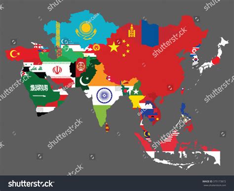 Flags Of Asia Map