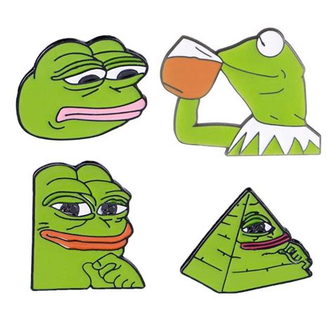 Funny Frog Pepe Pin Brooch Smile Sad Frog Enamel Pin Badges Pop Culture