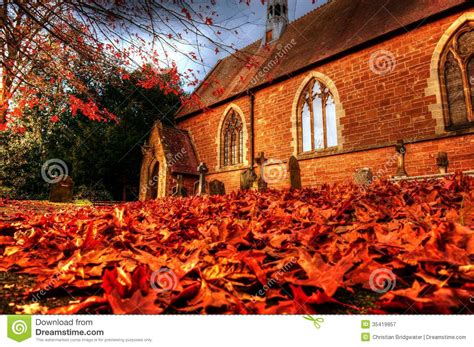 Church In Autumn A Stock Image Image Of Christianity 35419957