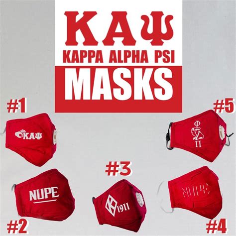 Kappa Alpha Psi Mask With Breathing Vent And Filter Pocket Etsy