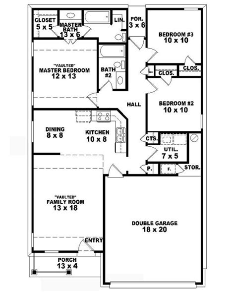 The master suite wing plus study is on the right; 3 Bedroom 2 Bath House Plans 3 Bedroom 2 Bath House Plans ...
