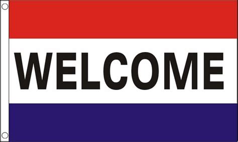 Welcome Flag Red White And Blue Flagman