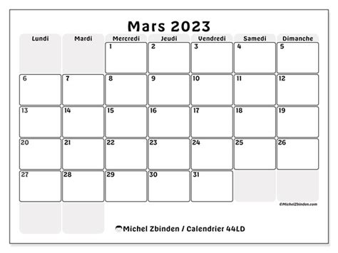 Calendrier Mars 2023 44 Michel Zbinden Fr