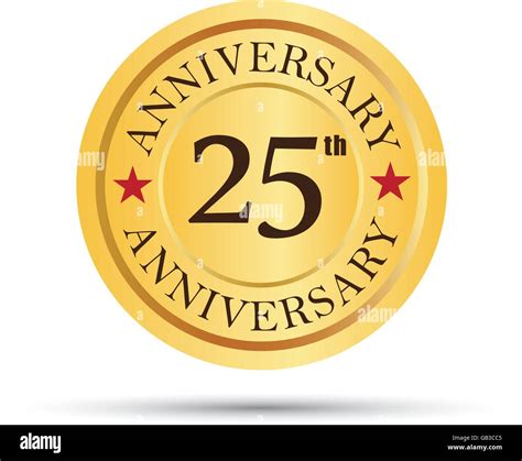 Golden Badge 25 Years Anniversary Logo Stock Vector Image And Art Alamy