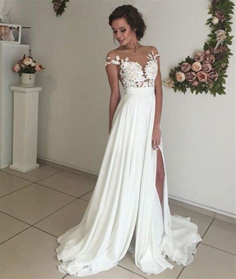 Elegant Lace Wedding Dresses Beach Wedding Gown Sexy See