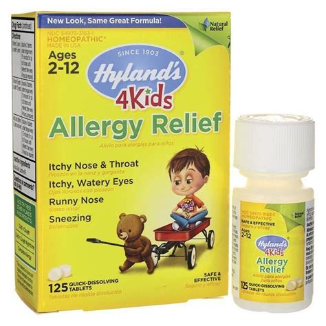 Hylands Allergy Relief 4 Kids 125 Tabs Allergy Relief Allergy