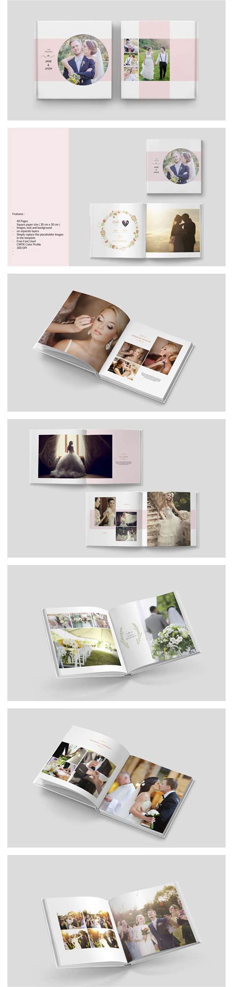 Wedding Album Photo Template 40 Pages