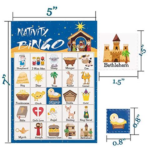 Funnlot Christmas Nativity Bingo Game Christmas Bingo Cards Xmas Game