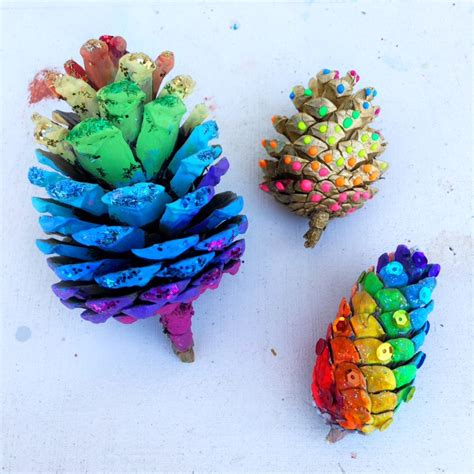 Rainbow Pine Cones
