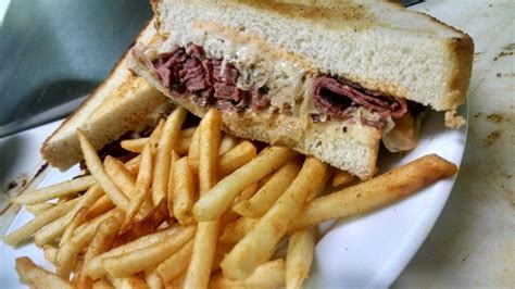 This quick and easy breakfast recipe helps get breakfast on the table in five minutes flat! Reuben sandwich with fries - Yelp