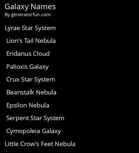 Galaxy Name Generator Generate A Random Galaxy Name