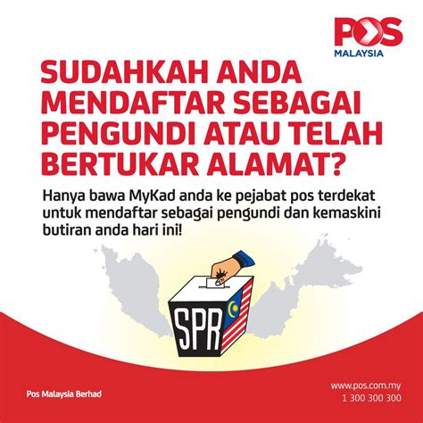 Selain itu, anda juga boleh daftar pemilih di. Pos Malaysia Berhad on Twitter: "Hi, untuk makluman ...