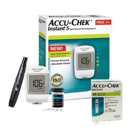 Accu Chek Instant S Blood Glucose Monitoring Set Free Test Strips