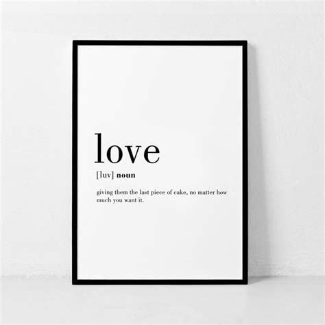 Love Definition Print Funny Love Definition Love Wall Art Etsy