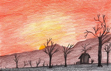 Sunset Pencil Drawing At Getdrawings Free Download