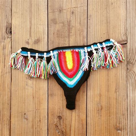 handmade crochet bikini set rainbows rasta tassel women swimwear push up sexy swimsuit vacation