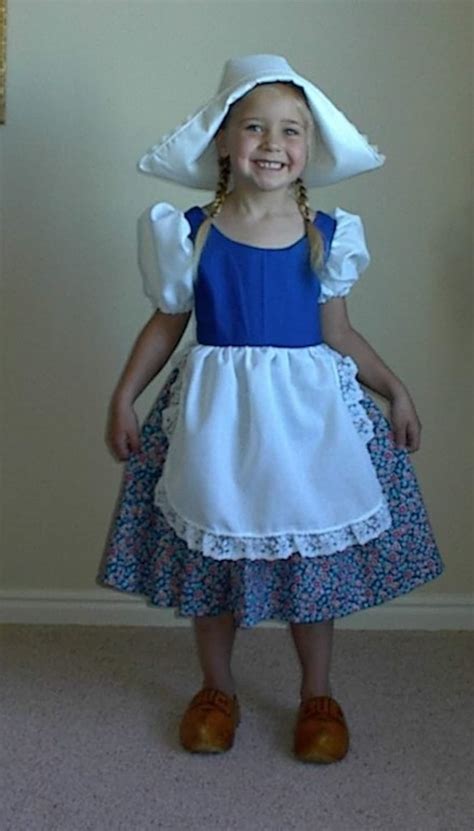 cute little dutch girl costume dress and hat netherlands etsy
