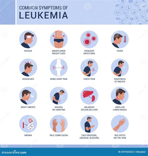 Common Symptoms And Signs Of Leukemia Stock Illustration Illustration