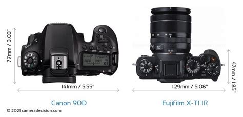 Canon 90d Vs Fujifilm X T1 Ir Detailed Comparison