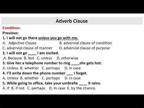 Adverb Clause Part Youtube
