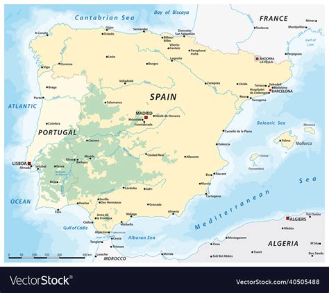 Map Of The Dehesa An Montado Landscape Spain Vector Image