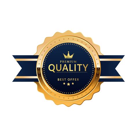 Premium Quality Badge With Blue And Gold Color 13195630 Png