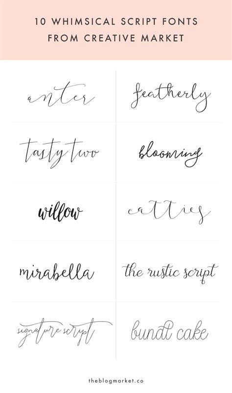 Every font is free to download! Top 10 Whimsical Script Fonts From Creative Market | The ...