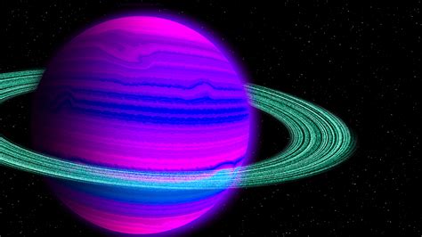 Blue And Pink Planet With Green Rings By Kewinlan On Newgrounds