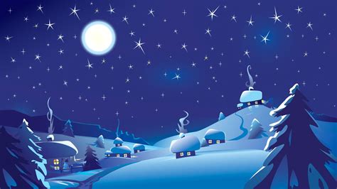 Online Crop House Covered With Snow During Night Illustration
