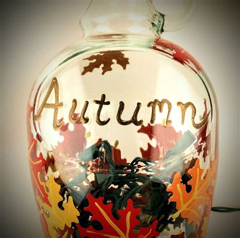 Lighted Fall Leaves Wine Bottle Autumn Wine Bottle Decorative Wine