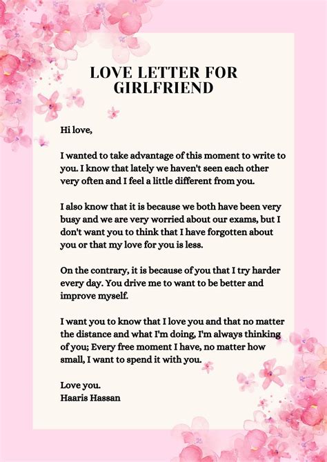 How To Write A Love Letter For Girlfriend