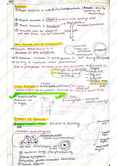 Solution Plants Growth And Development Class 11 Biology Handwritten