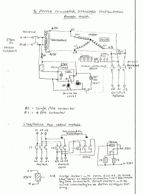 It is also used to power large motors and other heavy loads. 3 Phase Rotary Converter Wiring Diagram Download