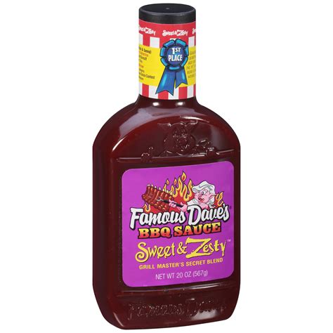 Famous Daves Sweet And Zesty Barbecue Sauce Bottle 20 Oz