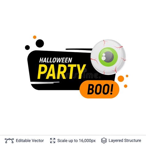 Scary Eye And Halloween Text Stock Vector Illustration Of Cartoon