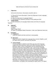 Lesson Plandocx A Semidetailed Lesson Plan In English