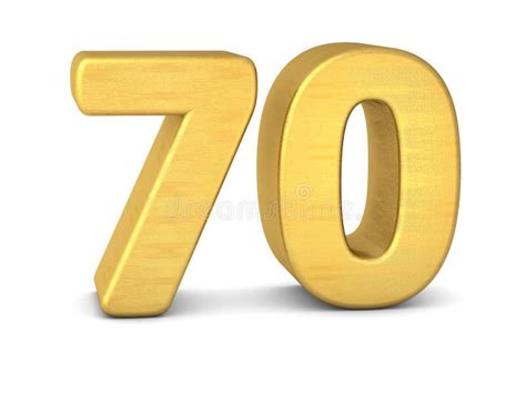 Golden Number Seventy Number 70 And The Word Stock Illustration