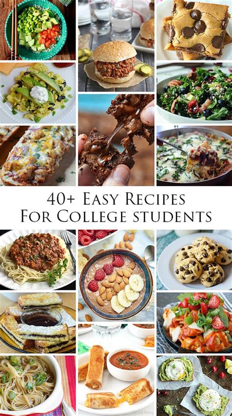 40 Easy Recipes For College Students Easy Meals Easy College Meals