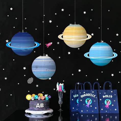 Planets Paper Lanterns Planet Theme Happy Birthday Party Decor Kids