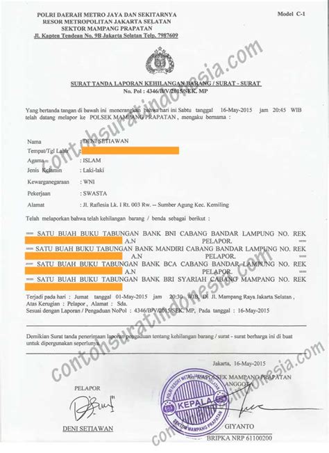 Yuk Simak 5 Contoh Surat Kuasa Laporan Kehilangan Ke Polisi Terlengkap