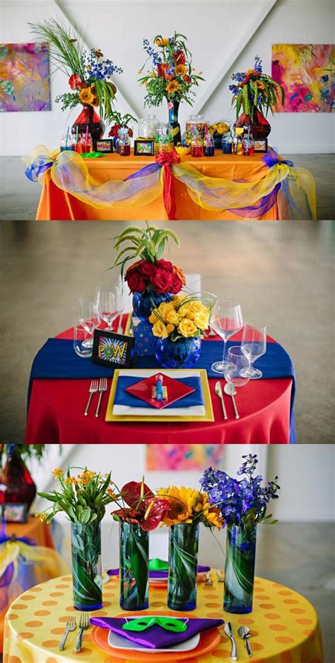 super wedding ideas use bright colors for your superhero themed wedding find brightly colored