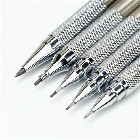 5 Pcsset Professional Metal Mechanical Pencil Art Drawing Design Hb 2b