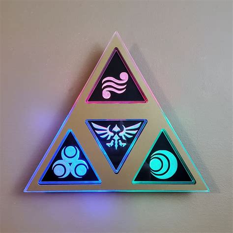 Legend Of Zelda Triforce Sign Neon Like Led Light Wall Etsy Acrylic