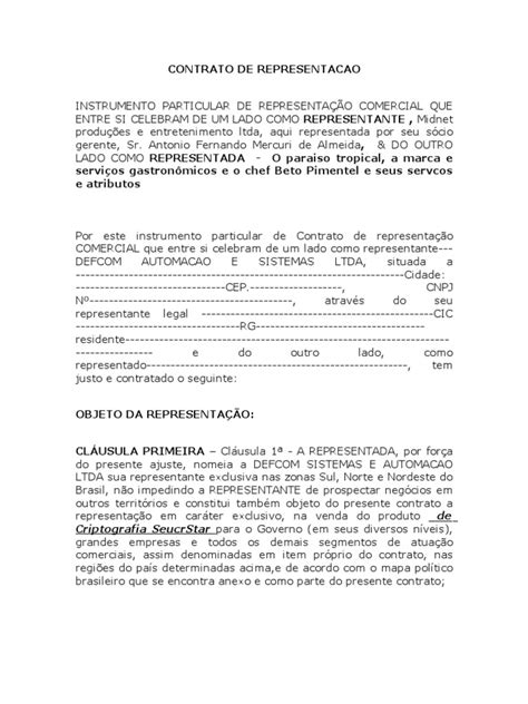 Contrato De Exclusividade Informação Brasil