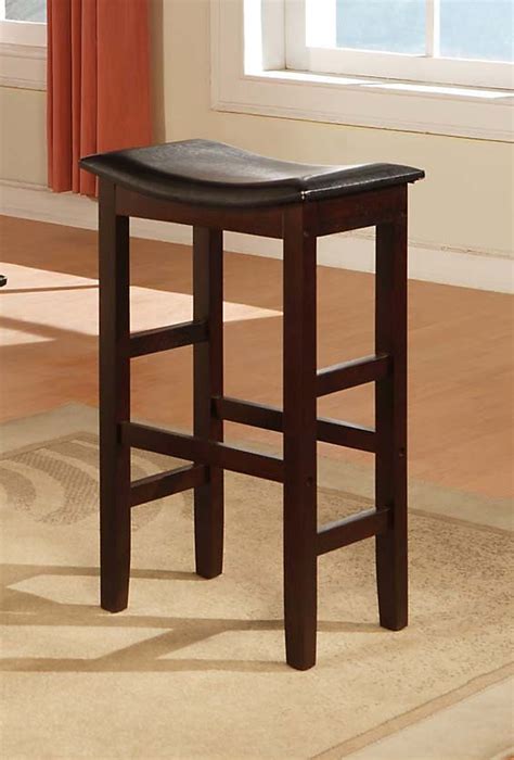 Cappuccino Padded Saddle Seat Bar Stool 29 In Set Of 2