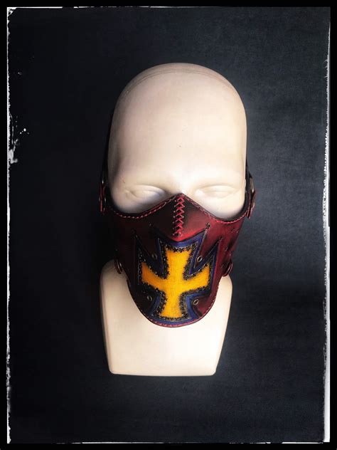Hand Tooled Leather Motorcycle Mask Custom Leather Mask Etsy