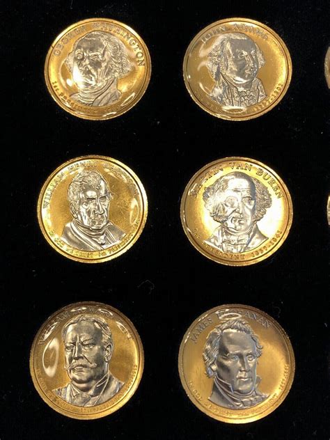 Presidential Dollar 37 Pcs Coin Set W Display Box Gold Platinum