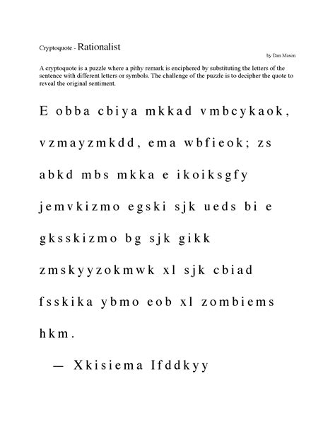 As mentioned above a cryptogram puzzle is a short paragrah of text that is encrypted with letter substitutions. Cryptograms: Torture Or Teacher? | Beyond Adversity - Free ...