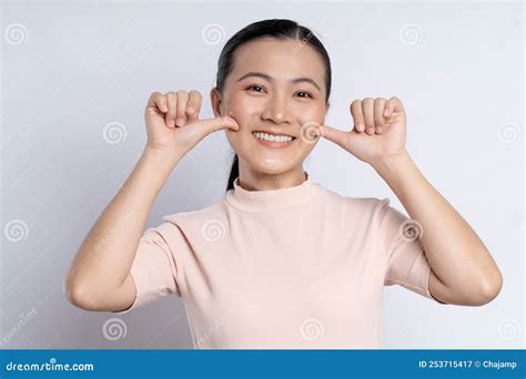 asian woman happy smiling showing toothy smile stock image image of expressive enjoy 253715417